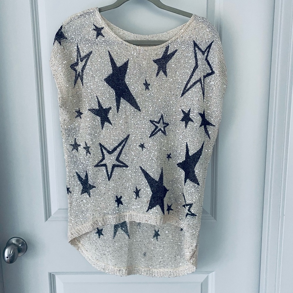 New- Tan | Stars | Knit | Tunic | Korean Fashion